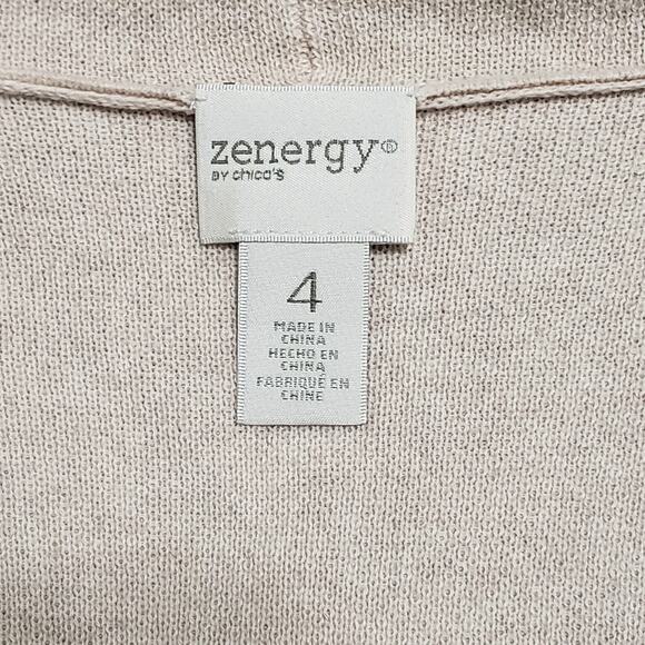 Chico's Zenergy Cotton Cashmere Long Open Cardigan Stripe Colorblock Sz XL (4) - Picture 7 of 14